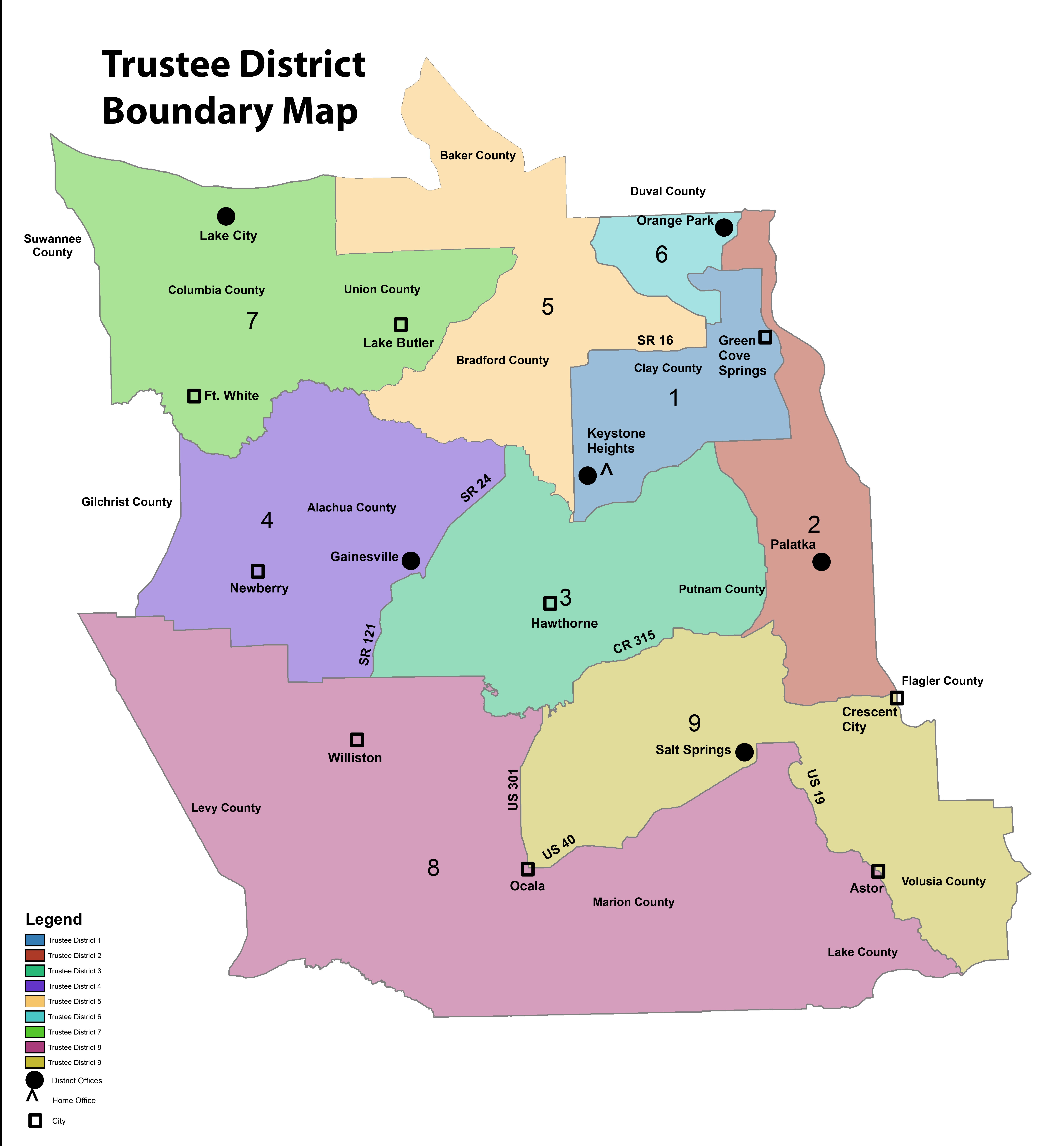 Trustee District Boundary Map