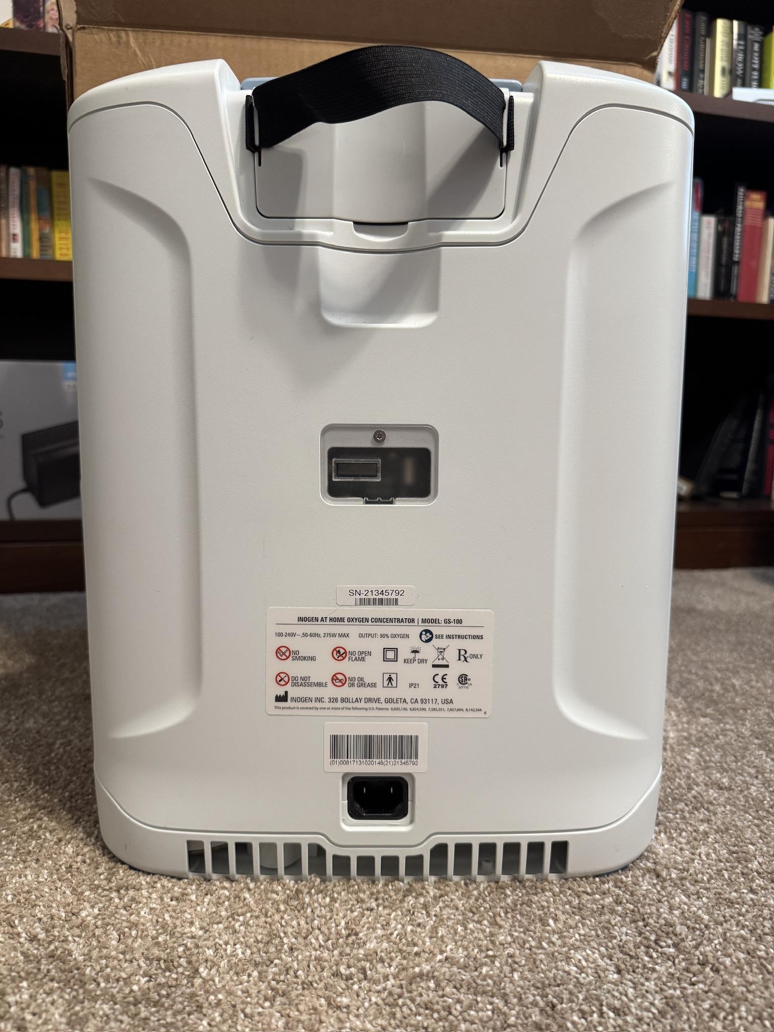 Inogen GS-100 Oxygen Concentrator back with label.jpeg