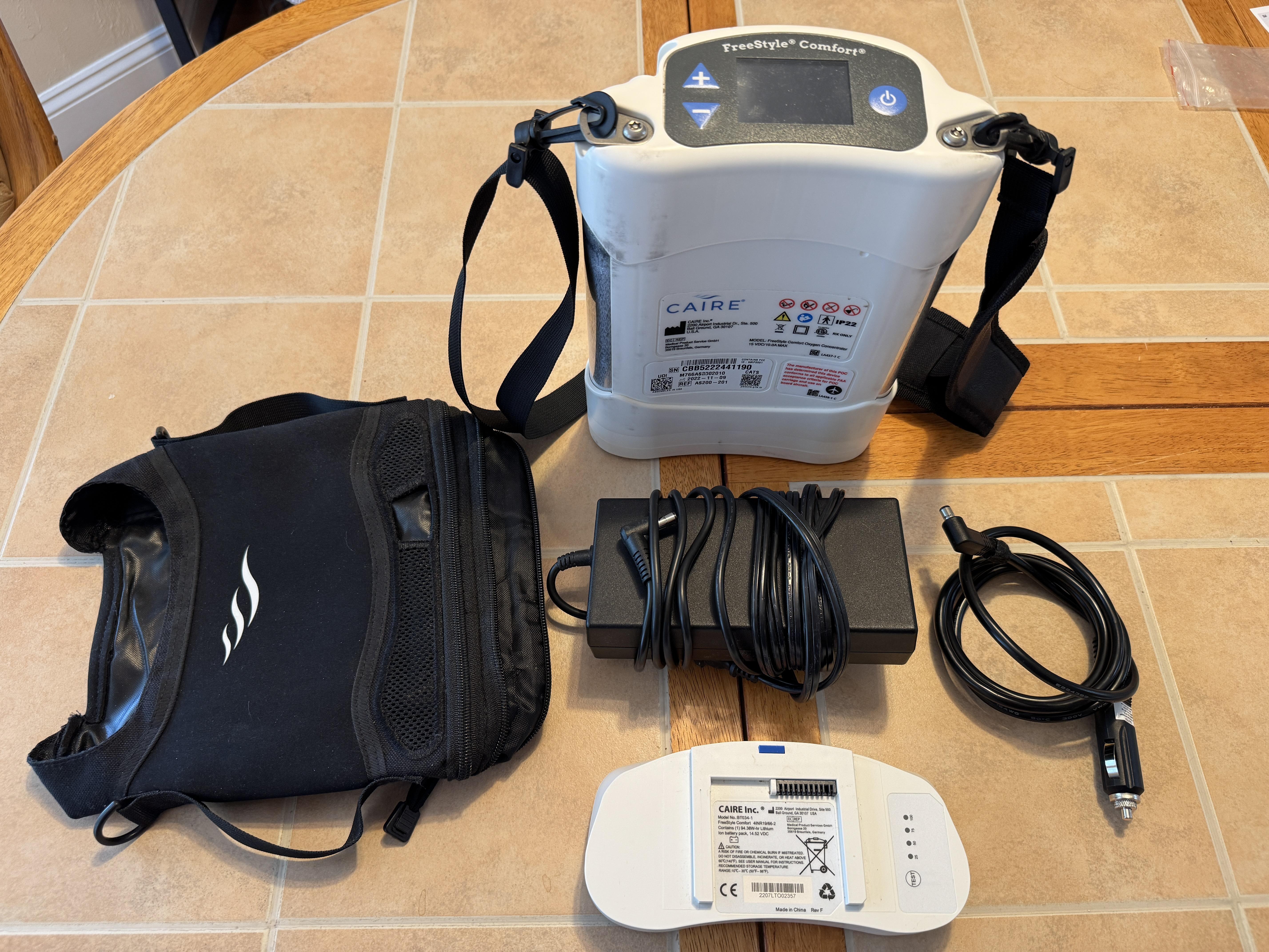 Caire FreeStyle Comfort portable oxygen concentrator package.jpeg